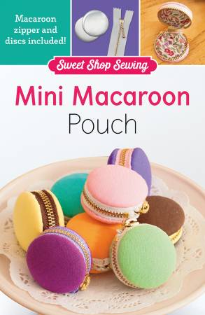 Mini Macaroon Pouch Kit From Zakka Workshop. Miniature cookie-shaped pouches. Finished Size: About 2 1/4" in diameter x 1 1/8" tall. Kit includes pattern, one set of 2" macaroon discs, and one 6" macaroon zipper.