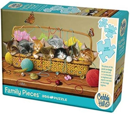 Basket Case Family Puzzle 350 Pieces  Cobble Hill  Assembled Size: 26.625" x 19.25"  Poster Included