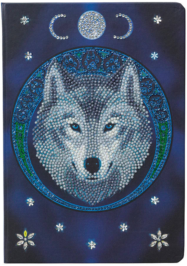 Lunar Wolf Notebook Kit - Crystal Art
Get ready to literally make your thoughts dazzle! Create a sparkling stationary cover with the Crystal Art Notebook Kit that comes complete with all the tools and 50 lined pages to record your notes. Give it as a brilliant gift, take it to school, or use as a journal. Approximately 2 to 3 hours assembly time. Notebook size is 6.9" x 10". Suitable for ages 8+.