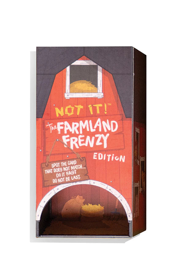 Not It! - Farmland Frenzy - Dice and Card Game
Not It - Farmland Frenzy is based on the original Not It! card and dice game. Spot the card that does not match, but do it fast and don't be last! Hang out with your farm friends, it's neighhhh-bourly thing to do!