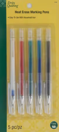 Dritz Quilting - Heat Erase Pens 5ct
From:Dritz
Color: White, Red, Green, Blue and Black
Use: Fabric Pencils
Included: Five Pencils