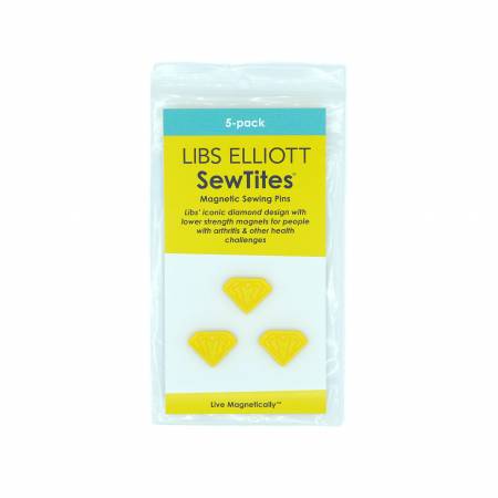 SewTites Libs Elliott Diamond Lite Magnetic Sewing Pins
From SewTites

Use these exclusive Libs Elliott Diamond Lite SewTites when working on small EPP projects and wool applique. Simply slide apart (don't pull apart!), snap onto your sewing project, and sew.

No more hand fatigue.
No more working around clips and pins.
No more moving clips and pins.
Each package includes 5 Libs Elliott Diamond Lite SewTites.

Diamond dimensions: .85" x 0.6" (21.5 mm x 15.0 mm) with one lighter-strength earth magnet on back