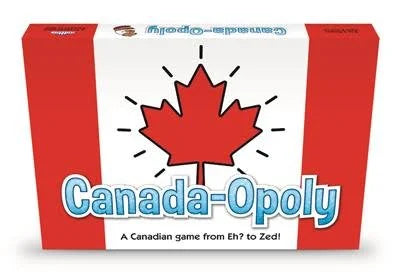 Canada-Opoly Board Game  From Late for the Sky  2 to 6 Players  Ages 8 and up  A Canadian board game from eh? to zed! In this fun family game that celebrates all things great about Canada, players make their way around the board similar to the classic Monopoly board game, but with a Canadian twist of cou