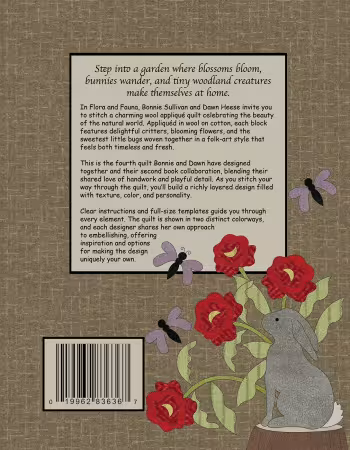 Flora And Fauna Pattern
From Linen Closet Designs
By Dawn Heese And Bonnie Sullivan

Wool on cotton applique quilt pattern. Quilt is shown in two distinct colorways and the 40 page book gives fabric requirements for both colorways. Embellishments for each version are also included. Full size templates and clear instructions. 

Printed Paper Pattern
Finished Size: 54in x 60in
Block of the Month Friendly
Final Product: Quilt
Paper Templates Included
Technique Used: Applique
Skill Level: Confident Beginner