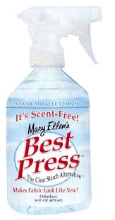 BEST PRESS Starch Alternative - 499mL (16.9 oz.) - Scent Free - with spray nozzle  From Mary Ellen's