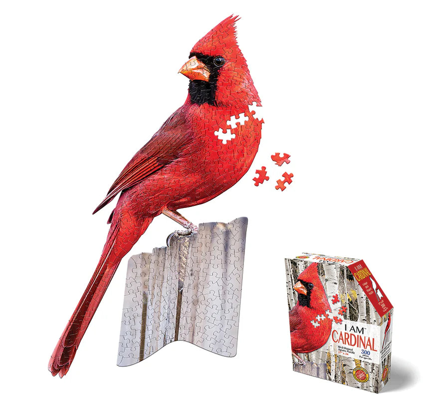 I AM a Cardinal 300 Piece
From Cobble Hill
Explore the world of the feathered friend with this I AM Cardinal (300 pc) puzzle! With a premium quality construction and interlocking pieces, you'll be creating a lifelike portrait of your favorite cardinal in no time. Plus, with an included reference poster full of fun facts, you'll be a birding expert in no time! Get ready to tweet about your new knowledge! 