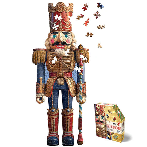 I am a Nutcracker shaped 300 piece puzzle. By Madd Capp. 14"x29"