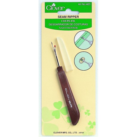 Seam Ripper by Clover
It is perfect for ripping out seam, cutting threads and buttonholes. The small ball on the point will prevent damaging materials when used. It won't roll off the table!
