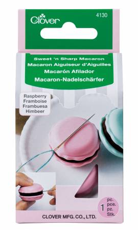 Sweet N Sharp Macaron Raspberry
From Clover
Sweet 'n Sharp Macaron allows us to always have that sharp point and smooth shaft on any needle we're using. The sharp point of a needle ensures a accurate placement in the stitch. 
Color: Pink
Made of: Plastic and Metal
Use: Needle Sharpener
Included: One Tool