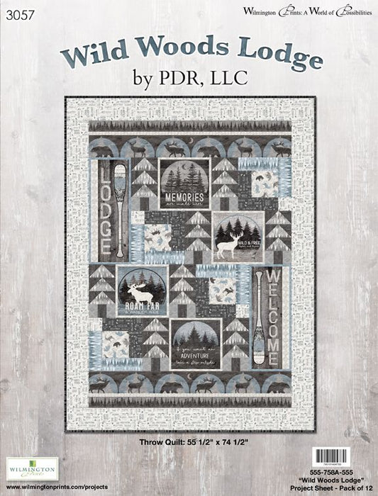 Wild Wood Lodge Quilt Kit - Throw Finished Size: 55.50" x 74.50"  Free Pattern  Kit includes fabric to complete quilt top and binding.