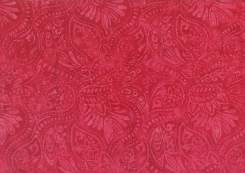 Red Paisley Batik  Batik by Mirah  100% Cotton  44/45"
