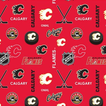 NHL Calgary Flames Licensed Fabric - Flannel