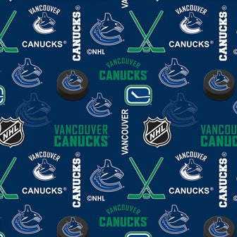 NHL Vancouver Canucks Licensed Fabric - Flannel