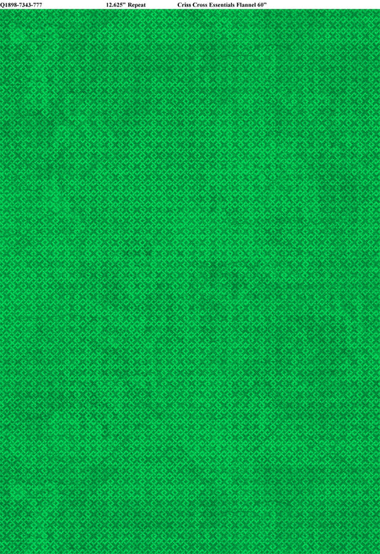 Green Criss Cross Flannel - 60" Wide