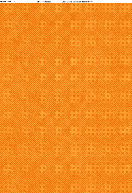 Orange Criss Cross Flannel - 60" Wide