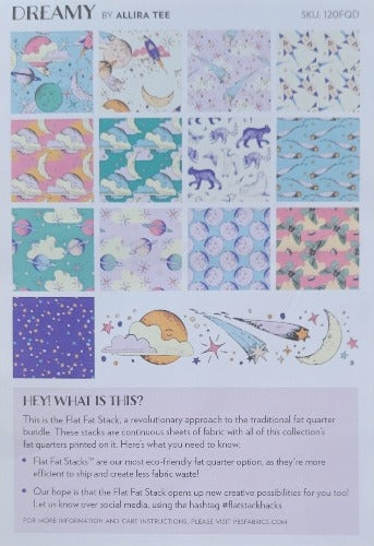 Dreamy Space Flat Fat Stack - Panel of 14 Fat Quarters