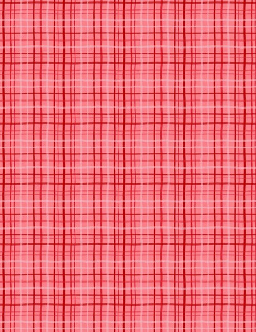 Red Plaid  From Wilmington Prints By Nancy McKenzie Happy Hearts Collection 100% Cotton