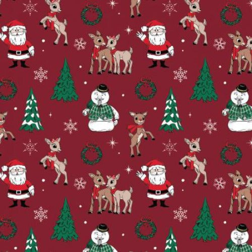 Red Reindeer Games  From Camelot Fabrics Character Winter Holiday 3 by Camelot Collection Licensed Products 100% Cotton 44/45"