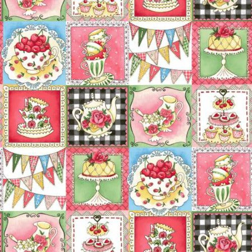 Multi Small Baking Blocks  From Studio E  By Ronnie Thomas Let's Bake Collection  100% Cotton