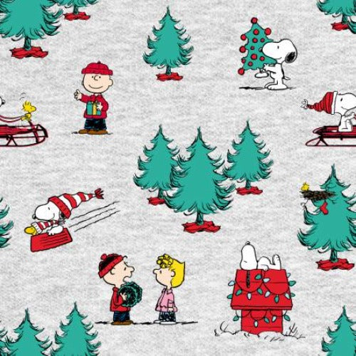 Peanuts Christmas Snow  From Springs Creative Peanuts Christmas Collection Licensed Products 100% Cotton