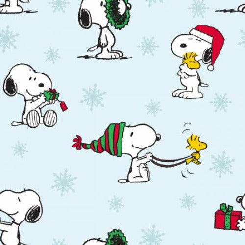 Peanuts Christmas Snoopy & Woodstock  From: Springs Creative  Licensed Products 100% Cotton