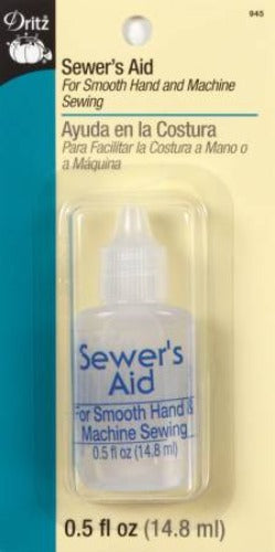 Dritz Sewer’s Aid is a clear non-staining lubricant that can be used for many sewing applications.