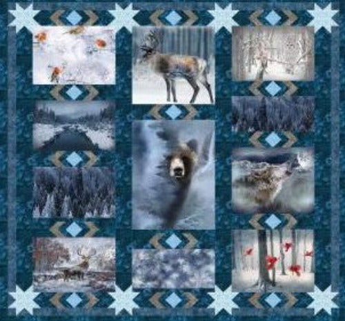 Winter Frost Quilt Kit     Features Hoffman Fabrics  Pattern by Gourmet Quilter  100% Cotton