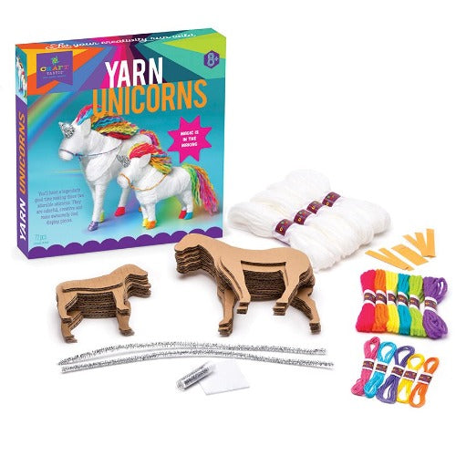 Yarn Unicorns Craft Kit Contents  By Ann Williams for Craft Tastic  Recommended age 8+