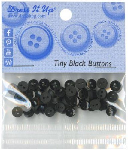 Black buttons  6mm  40 Buttons