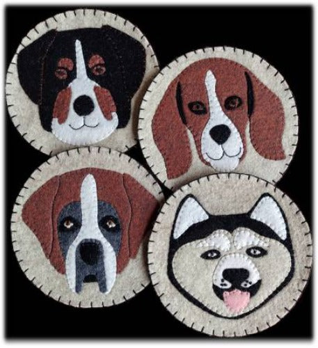 Dog Coaster Woolfelt Kit From Rachel's Of Greenfield By Rachel Pellman Set of 4 coasters