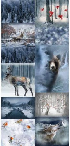 Frost Call of the Wild  From: Hoffman Fabrics  100% Cotton  Digitally Printed  Panel Size is 90" x 45"