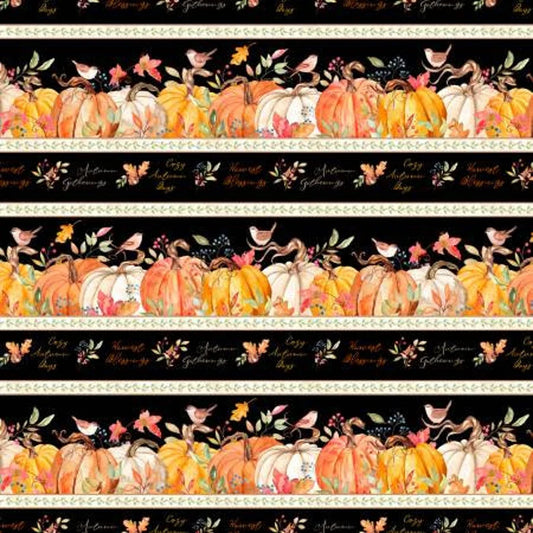 Autumn Day Repeating Stripe Border Fabric