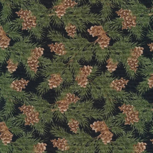 Pine Cones   From Wilmington Prints  By Susan Winget  Season of the Heart Collection  100% Cotton